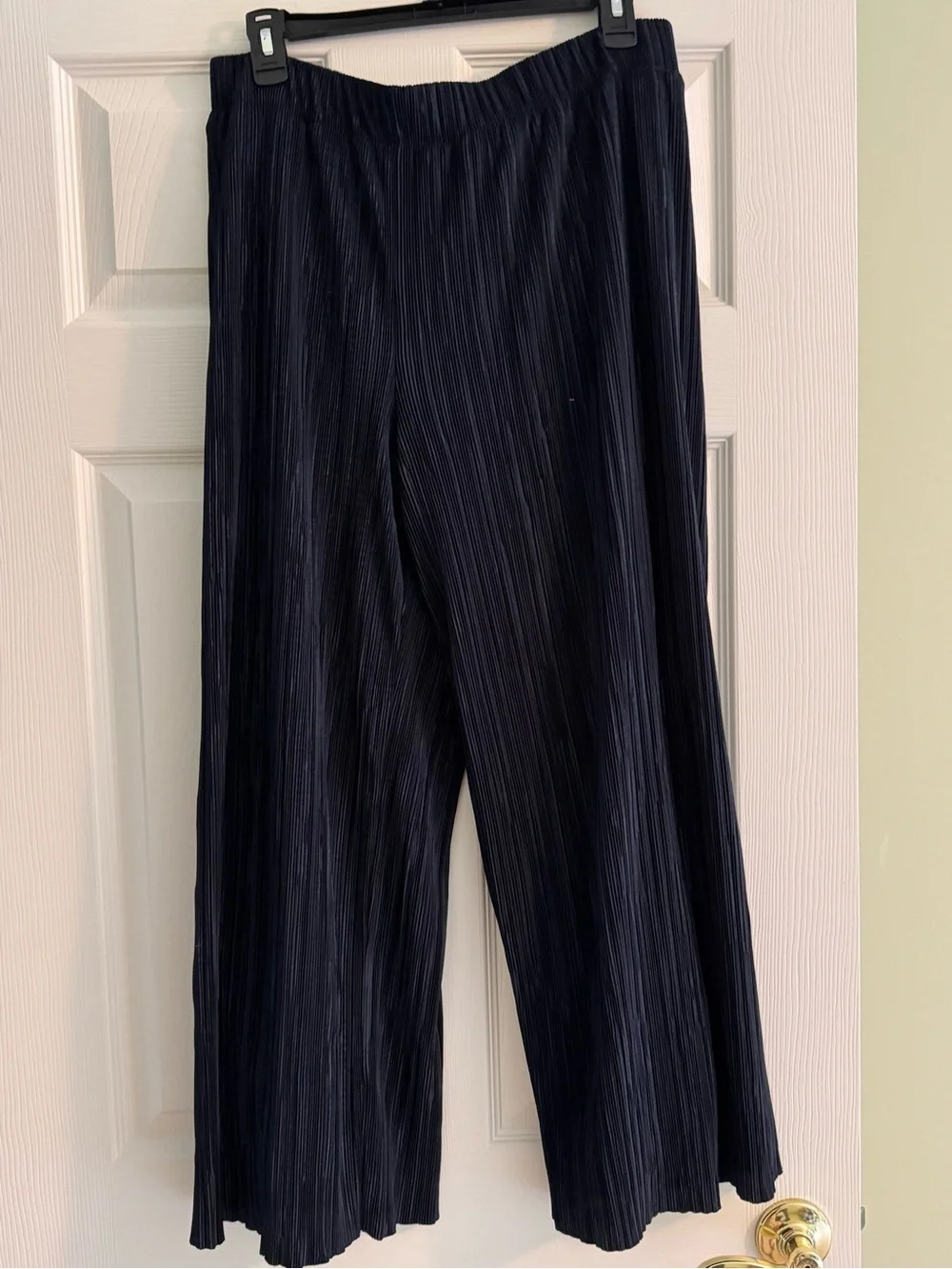 Anne Klein Navy Pleated Waistband Pants